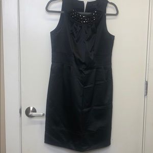 Black satin dress